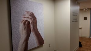Healing Hands custom wall installation at Robert Wood Johnson University Hospital, Rahway, NJ