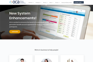 OCA Insurance Homepage Screen capture